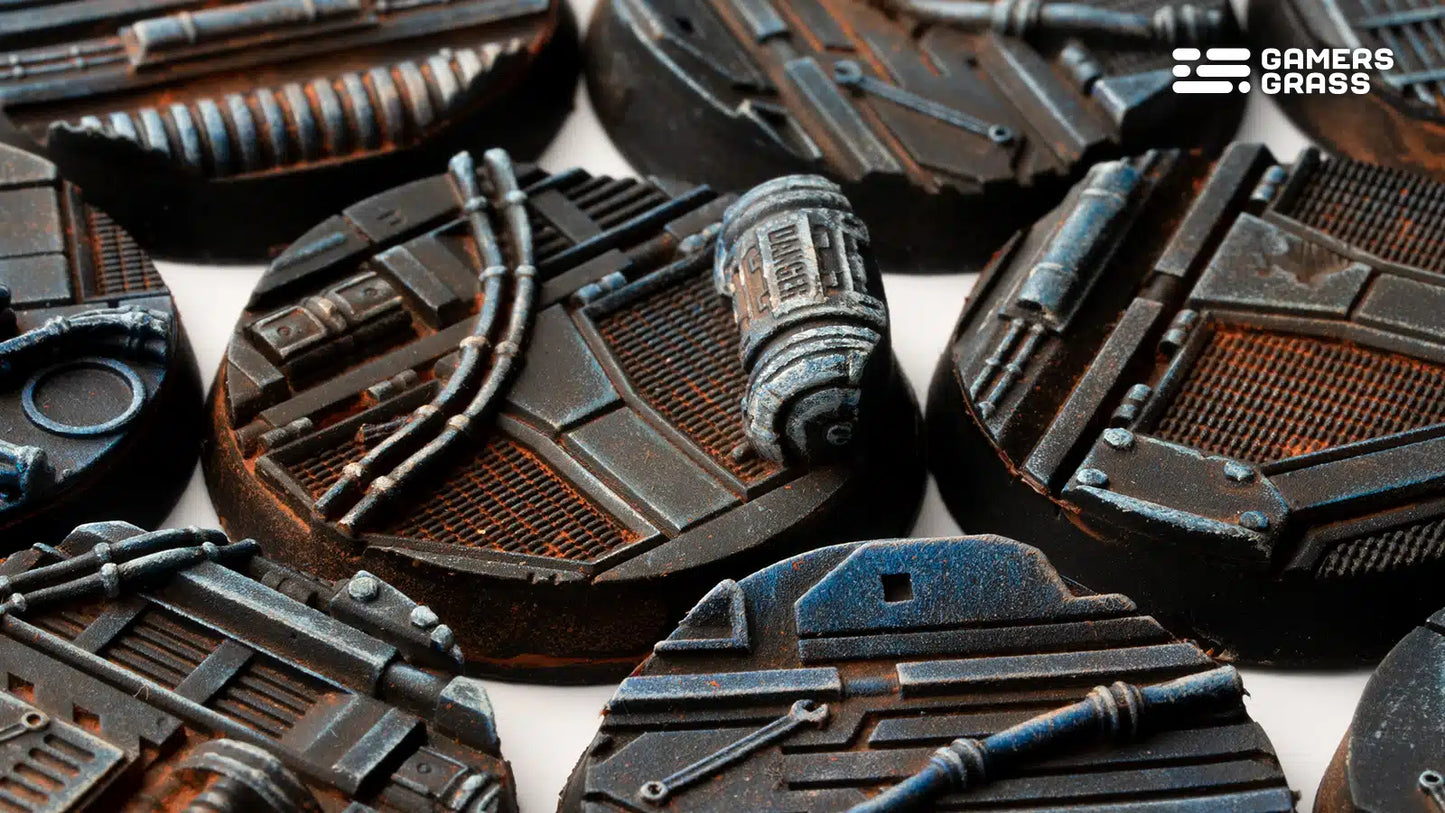 Gamers Grass Battle Ready Bases - Spaceship Corridor - Round 32mm (x8)