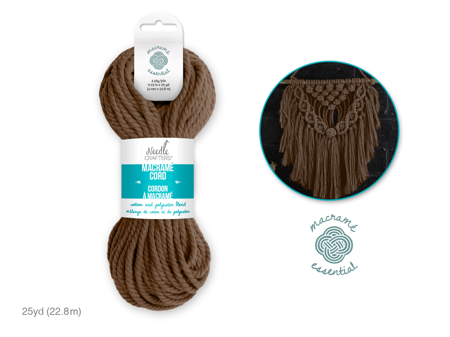 Needlecrafters: 4mm Macramé Cord 25yds (22.8m)