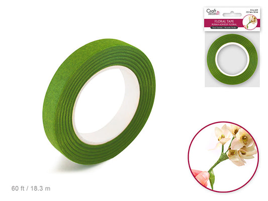 Floral Tape Stem Wrap: 1/2" x 20yds - Leaf Green