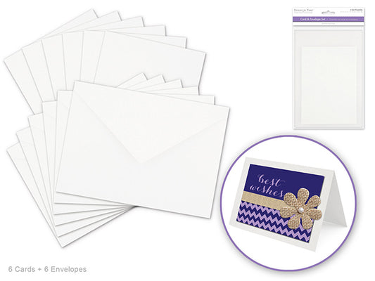 Forever in Time  Cardmaking: 4.5"x6" Cards + Envelopes 6sets A6  White