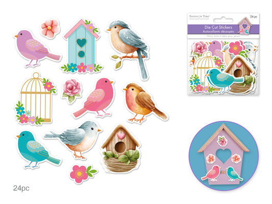 Paper Craft Emb: Self-Adhesive Die Cuts 24pc  Birdie World
