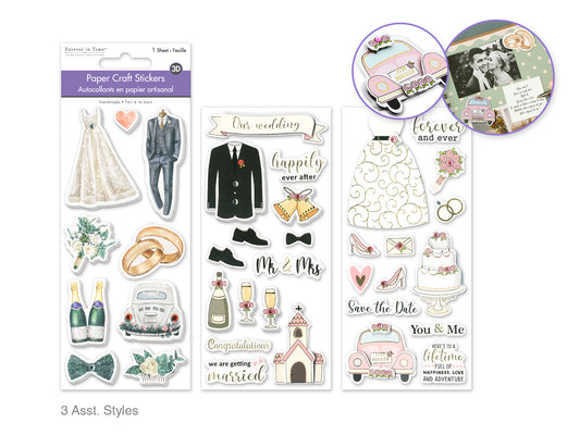 Handmade Sticker: 3D Themed Elements 250gsm  Happily Ever After