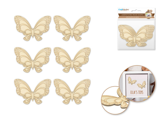 Wood Craft: Laser-Etched Wood Shapes Butterfly