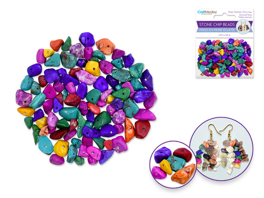 Craft Medley: Polished Stone Chip Beads 5-8mm 28g  Pop Rocks