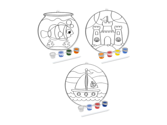 Krafty Kids Kit: 3D DIY Large Suncatcher w/4 Paints&Applctr  Beach Life