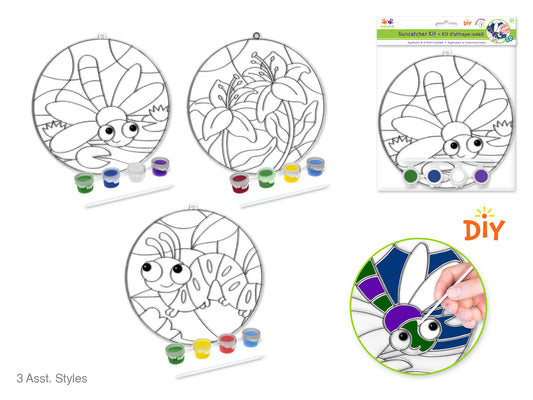 Krafty Kids Kit: 3D DIY Large Suncatcher w/4 Paints&Applctr  Nature Fun