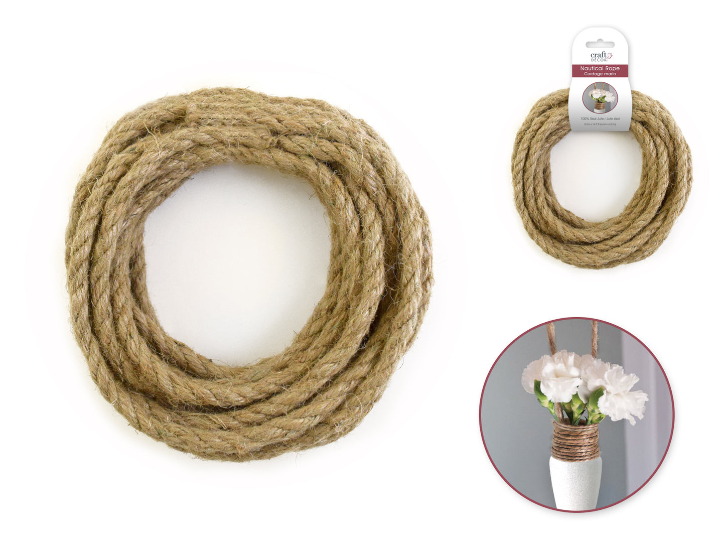 Craft Decor: Nautical Rope Jute Braided 6mm x 4.5m