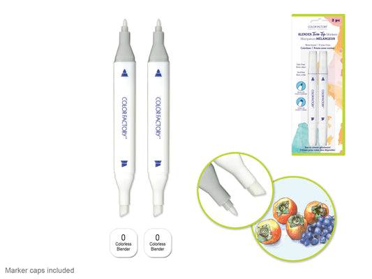 Color Factory: Water-Based Colorless Blender Twin Marker Fine+Broad 2pc