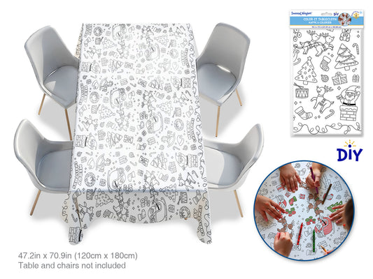 Holiday Trendz: 47.2"x70.9" (4'x6') DIY Color-It Tablecloth 50gsm