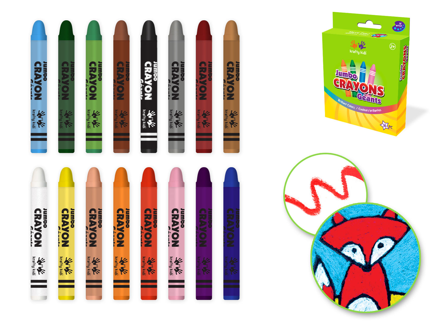 Krafty Kids: Lil' Artist Jumbo Crayons 16pk