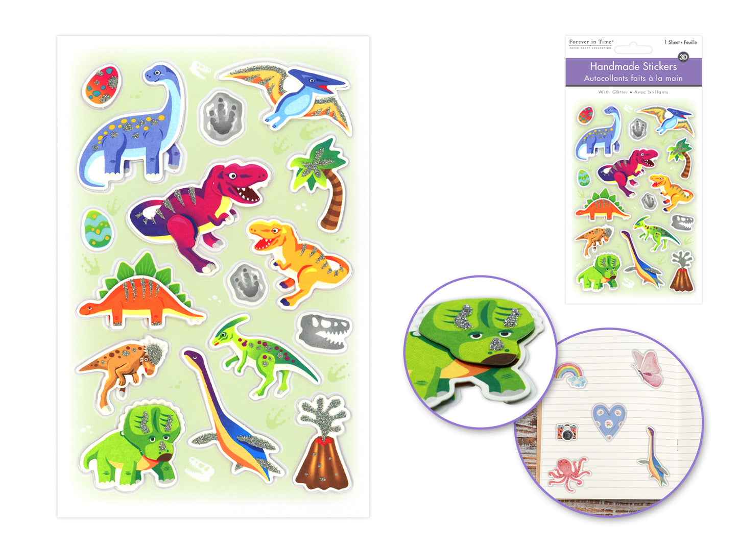 Handmade Sticker: 3D Glitter Cardstock Elements 250gsm