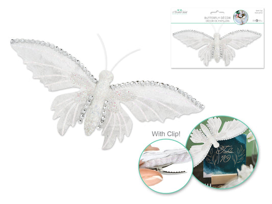 A Brides Wish: 7.5"x3.5" Giant Bling Butterfly w/Clip