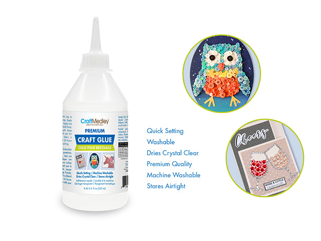 Craft Medley Glue: 250ml Premium Craft Glue Clear (8.45 US fl oz)