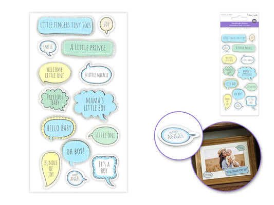 Handmade Sticker: 3D Glitter Cardstock Elements 250gsmBaby Boy