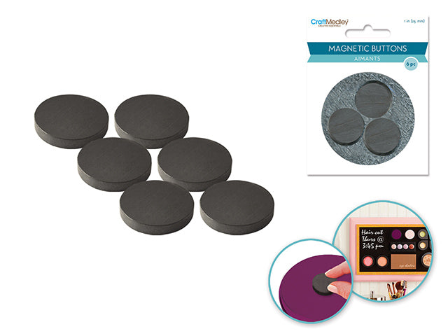 Magnetic Buttons: 25mm 6pcs/pk On Mirror