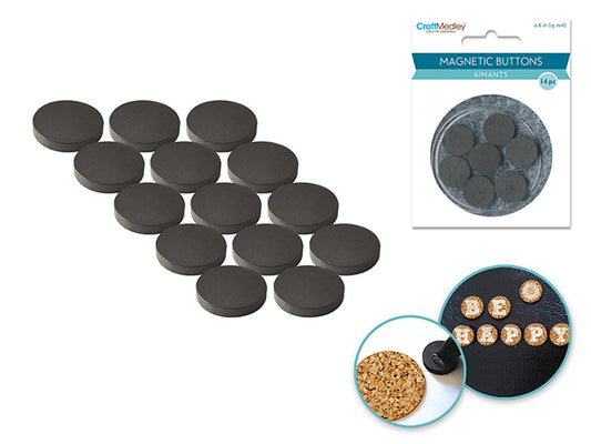 Magnetic Buttons: 8mm 22pcs/pk On Mirror