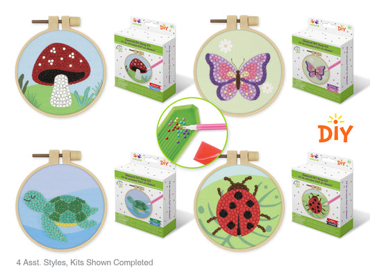 Krafty Kids Kit: Diamond Painting DIY Embroidery Hoop Kit Outdoor Splendor