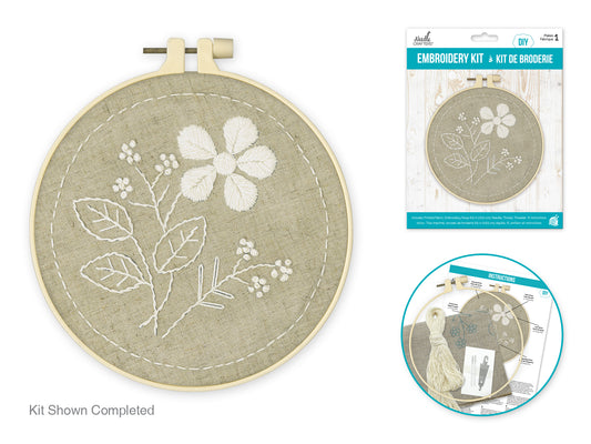 Needlecrafters Kit: DIY Hand Embroidery Stitch Kit w/Needle+Threader Petaloo
