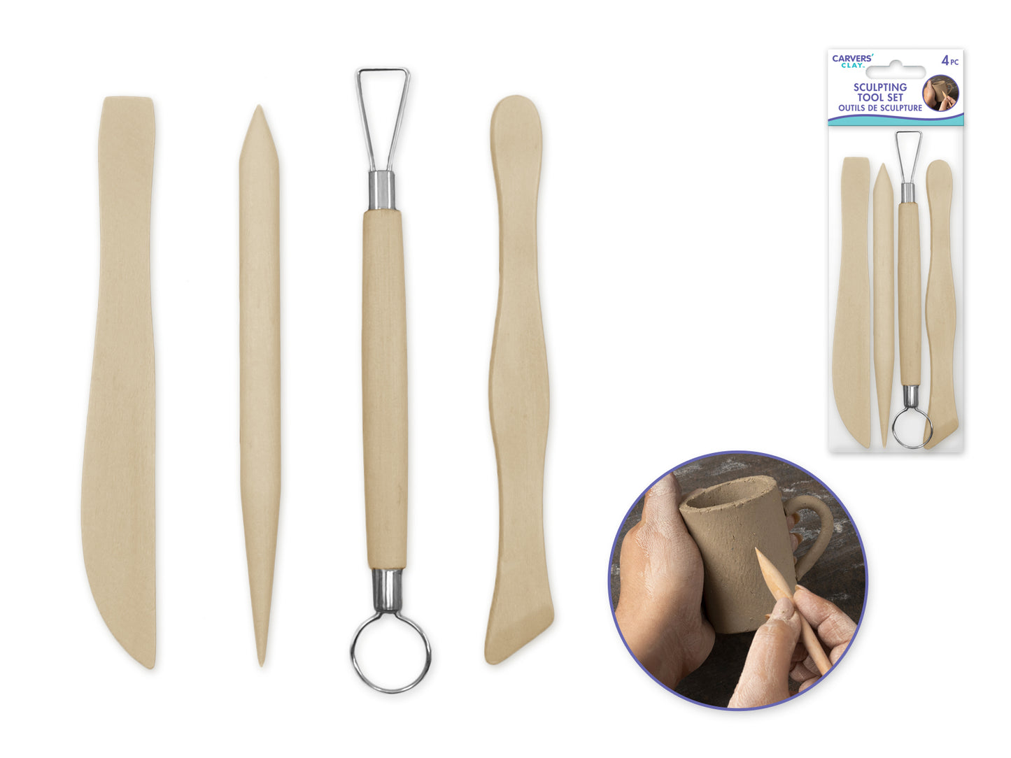 Carvers' Clay: Sculpting Tool Set 4pc Asst