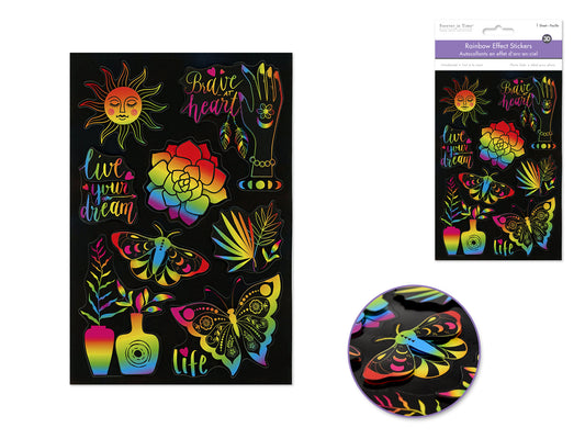 Handmade Sticker: 4.9"x7.3" 3D Rainbow Effect