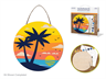 Color Factory Paint-By-Number Kit: 8.1" Rnd Hanger Plaque w/Paints+Brushes Beachside