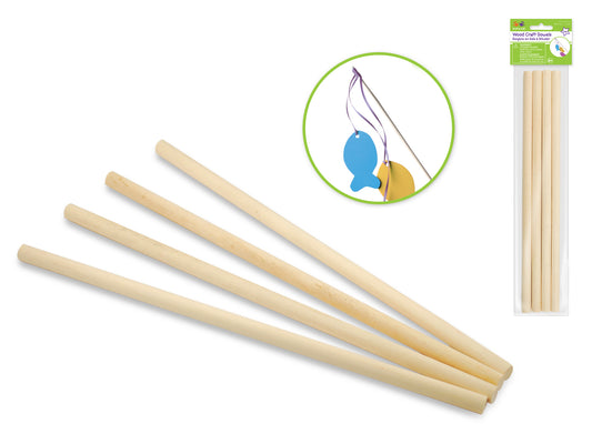 Craftwood: 7/16"x12" Natural Dowel 4/pk