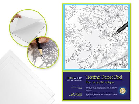 Color Factory: Tracing Paper 9"x12" 50gsm 24 Sheets Acid Free