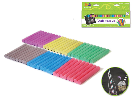 Krafty Kids: Lil' Artist Dustless Chalk 48/Pk  Colored