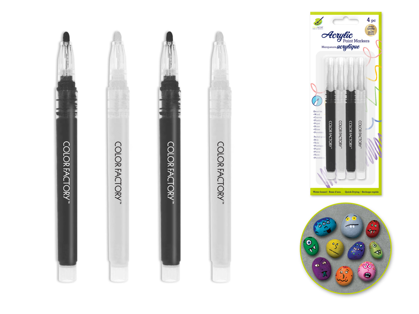 Color Factory: Premium Multi-Surface Acrylic Paint Markers 4pk Classic