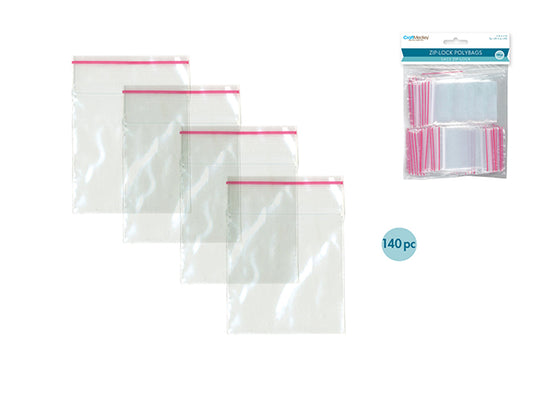 Craft Medley: Zipper-Seal Polybags 2"x2" 140pc