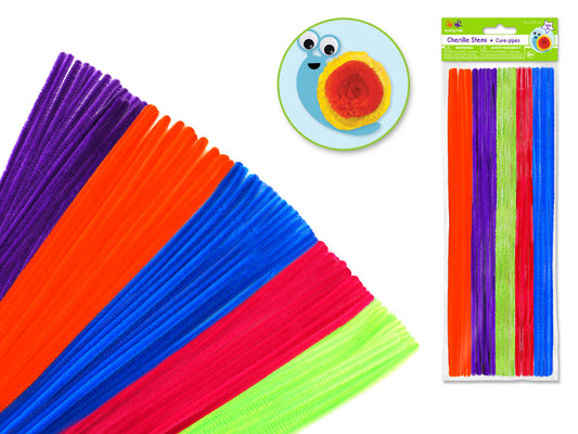 Chenille Stems: 6mmx30cm 100/pk Pipe Cleaners  Glamour Mix