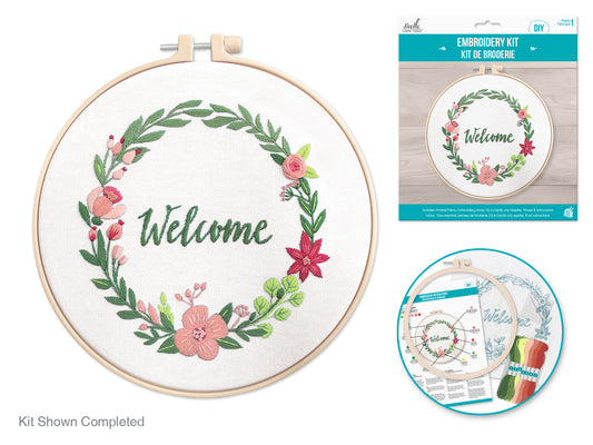 Needlecrafters Kit: DIY Embroidery Cross-Stitch Kit w/Needle