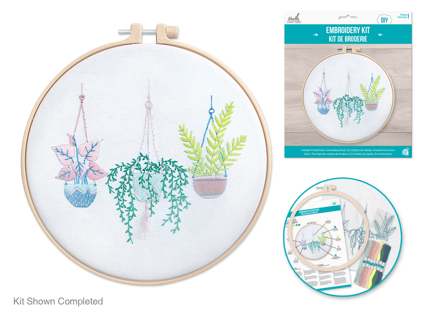 Needlecrafters Kit: DIY Embroidery Cross-Stitch Kit w/Needle