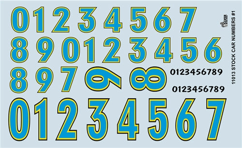 Gofer Racing Stock Car Numbers Decal Sheet 11013