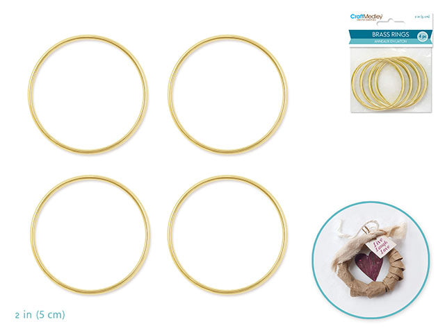 Craft Medley Brass Ring 2 in. 4 pc.