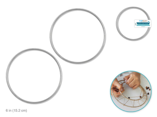 Craft Medley: Metal Rings 6" 2pc Galvanized