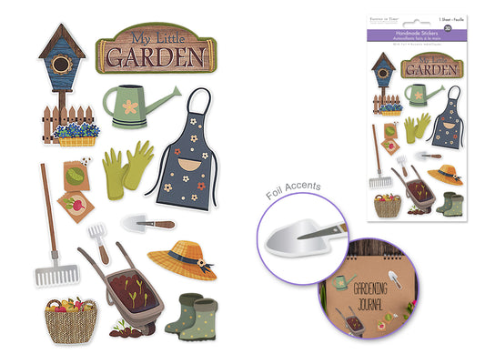 Handmade Sticker: 4.4"x7.5" 3D Themed Elements My Little Garden