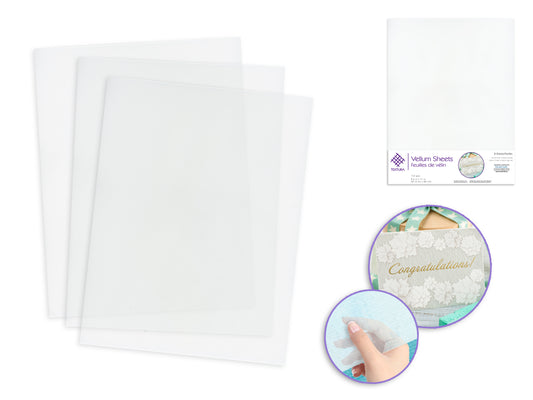 Paper Craft Vellum: 8.5"x11" Sheets 8pc 113gsm (A4) White