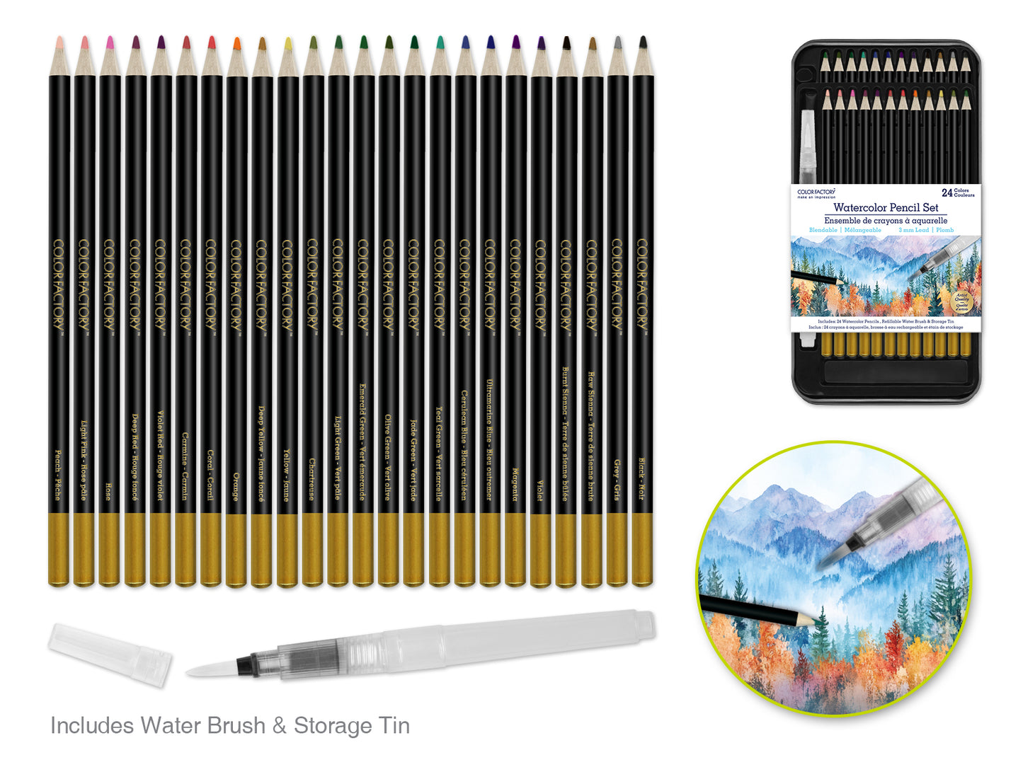 Color Factory Tool: Watercolor Pencil Set 24ct 3.0mm