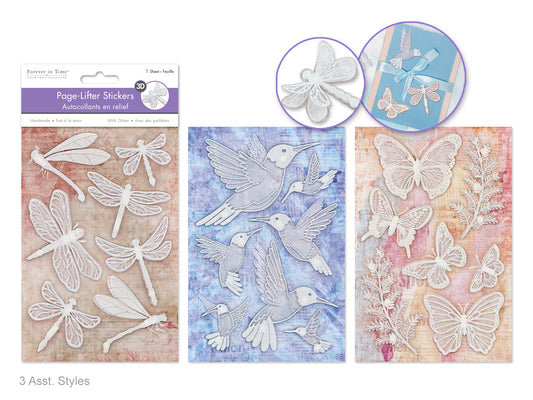 Handmade Sticker: 4.9"x7.3" 3D Page Lifters w/Crease Asst 12eax3stl  High Flyers