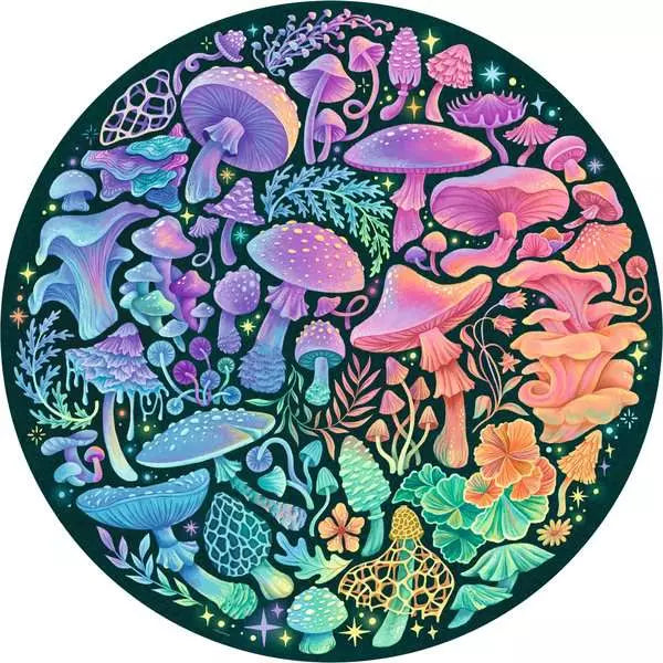 Jigsaw Puzzle Circle of Colors - Mushrooms - 500 Pieces