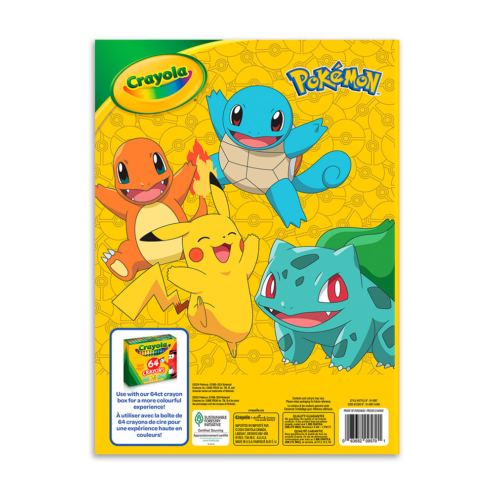 Crayola - 96 pages Licensed Coloring Book - Pokémon
