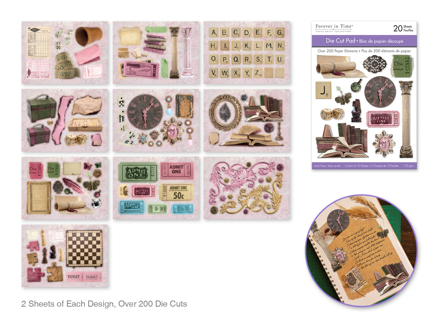 Paper Pads: 4.1"x5.8" Die Cut Pad 20 Sheets (2eax10designs)