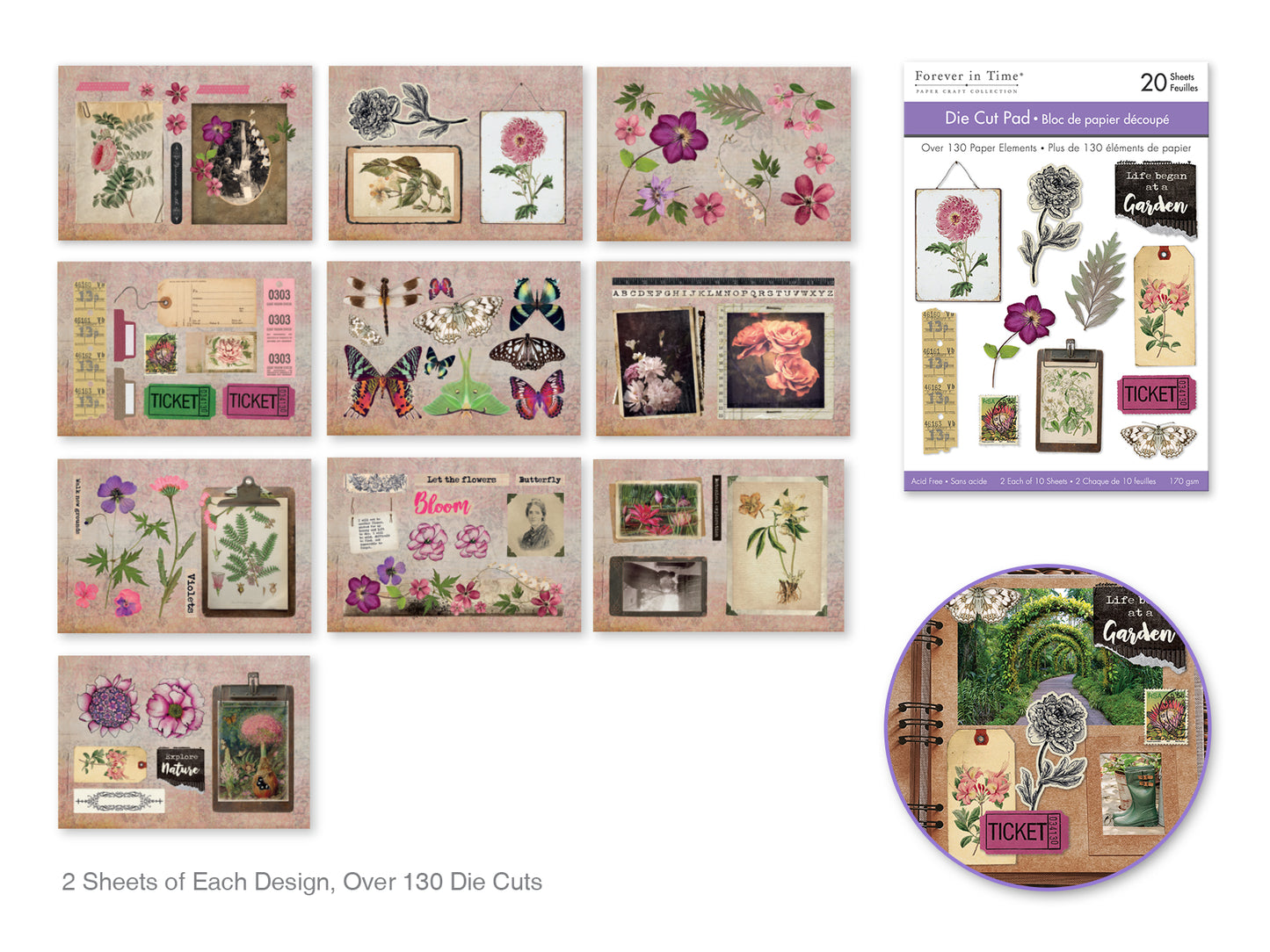 Paper Pads: 4.1"x5.8" Die Cut Pad 20 Sheets (2eax10designs)