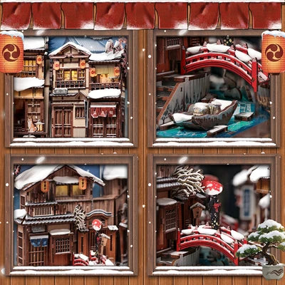 CUTEBEE DIY Book Nook Kit  Kyoto Snow Whisper