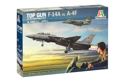 Italeri 1422 1:72 Top Gun F-14A vs A-4F Fighter Aircraft Plastic Model Kit