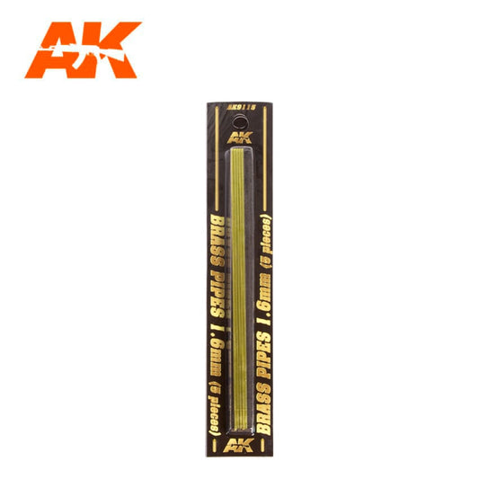 AK Interactive BRASS PIPES 1.6mm, 5 units
