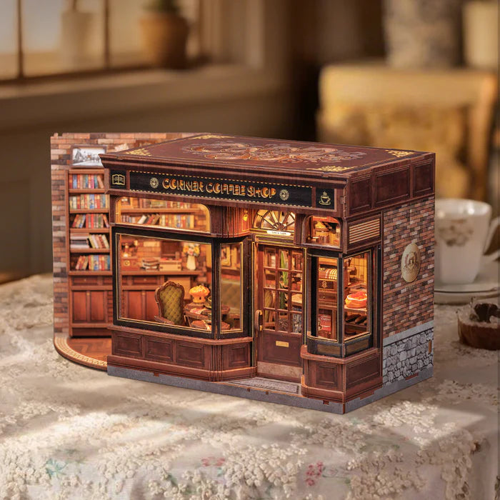CUTEBEE DIY Dollhouse Kit CORNER COFFEE SHOP