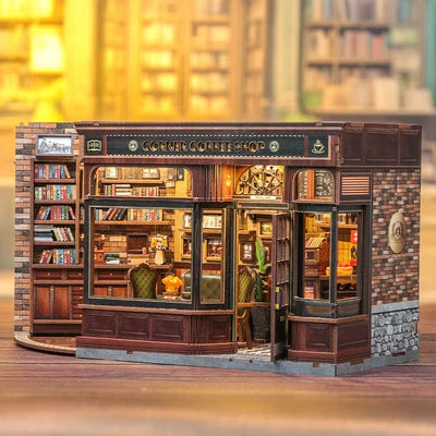 CUTEBEE DIY Dollhouse Kit CORNER COFFEE SHOP