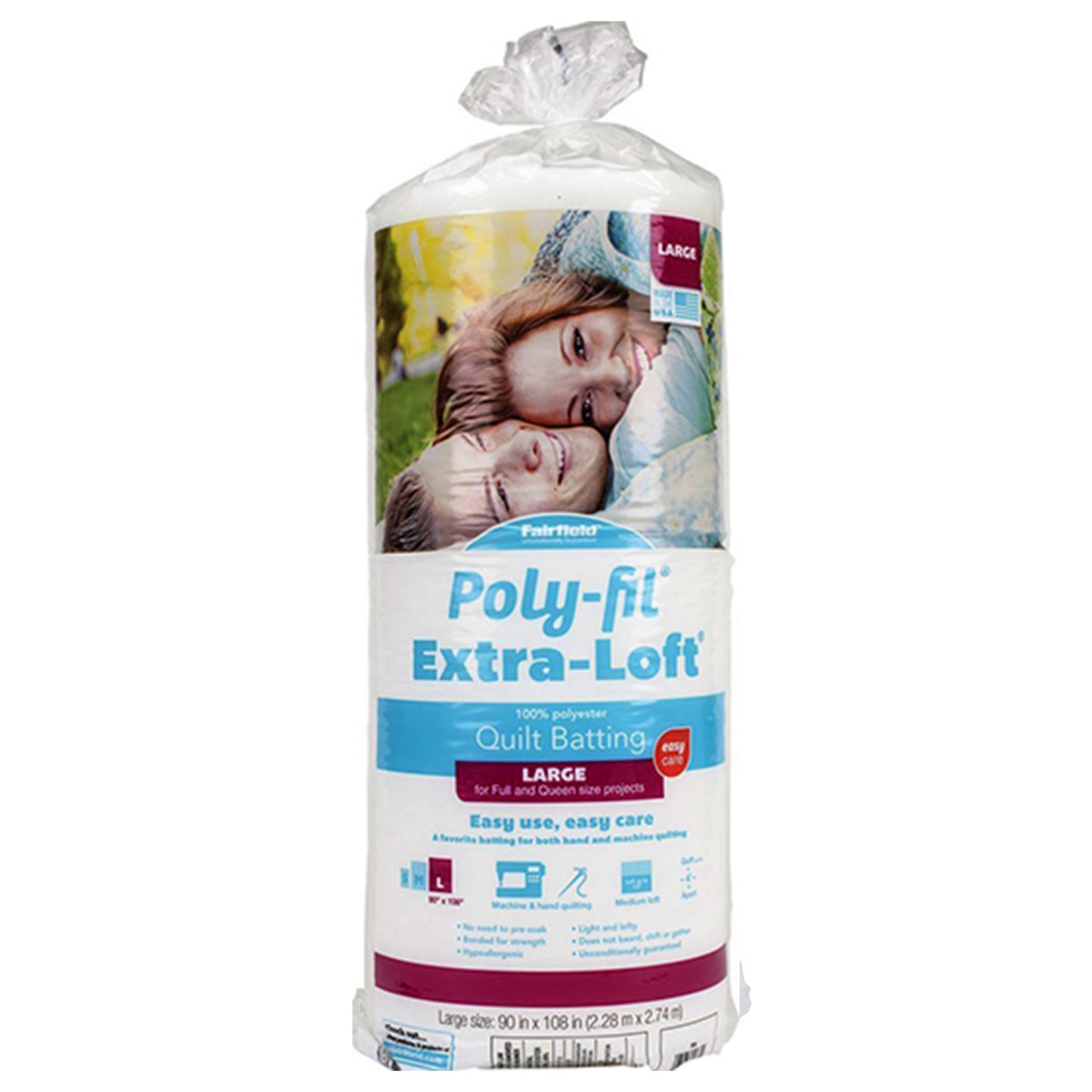 FAIRFIELD Poly-Fil® Extra-Loft® Quilt Batting - 228 x 275cm (90″ x 108″)